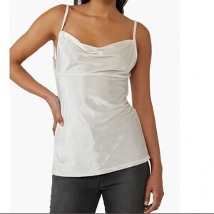 Free People NWT All Night Velvet Cami Tunic | Champagne Cream Cowl Neck | XS